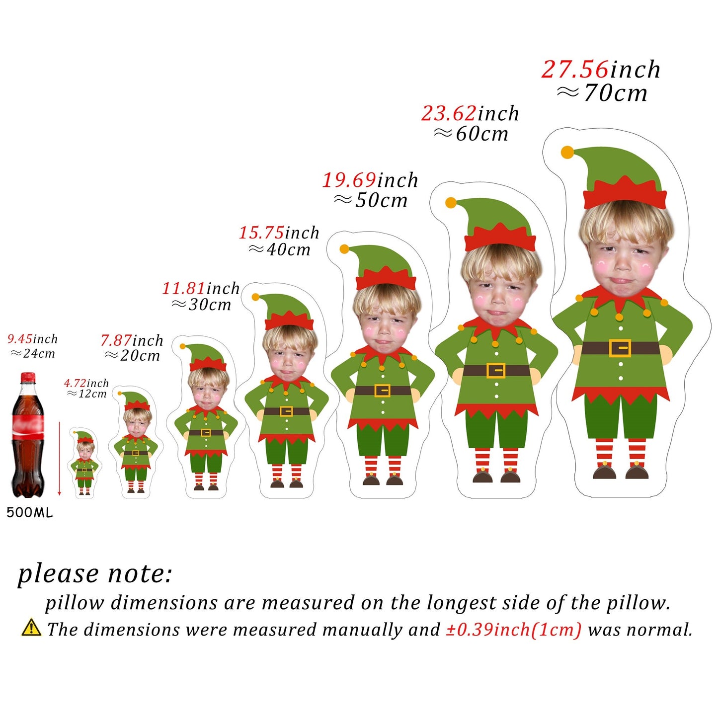 Custom Face Pillow, Custom elf doll, Custom pet photo cushion, Elf toy with a picture of dog face, Personalized Christmas gifts