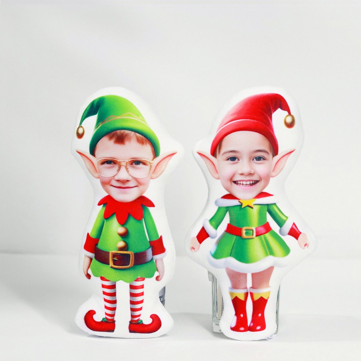 Custom Elf Doll Face Pillow, Personalize Photo Pillow, Girl Christmas Gift, Christmas 3D Elf Toy,Person Face Pillow,Custom Elf Photo Cushion