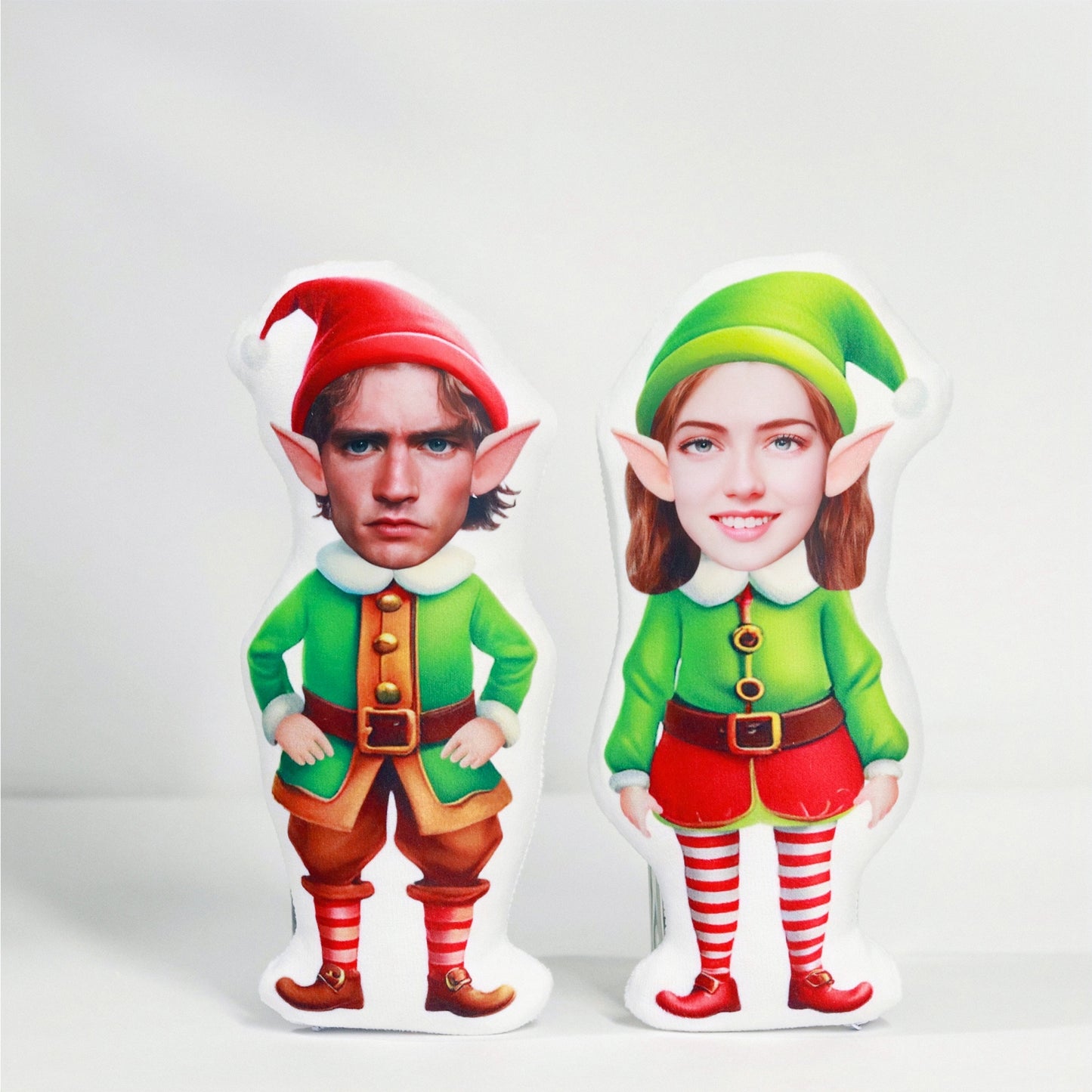 Custom Elf Doll Face Pillow, Personalize Photo Pillow, Girl Christmas Gift, Christmas 3D Elf Toy,Person Face Pillow,Custom Elf Photo Cushion