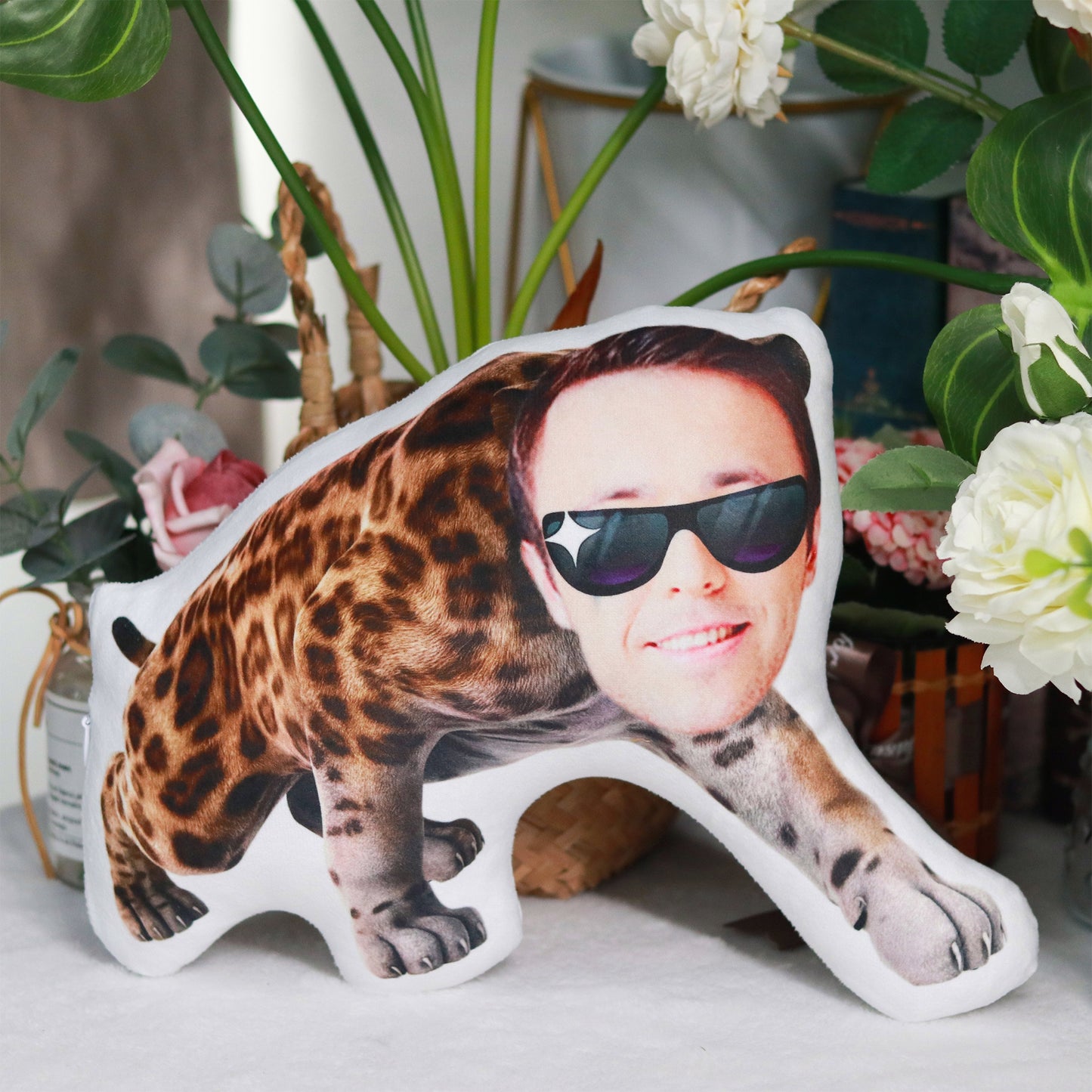 Personalized Human Face Animal Pillow,Custom Photo Cushion, Spoof Gifts, Party Gifts, Birthday Gift for Men, Customized Christmas Gifts