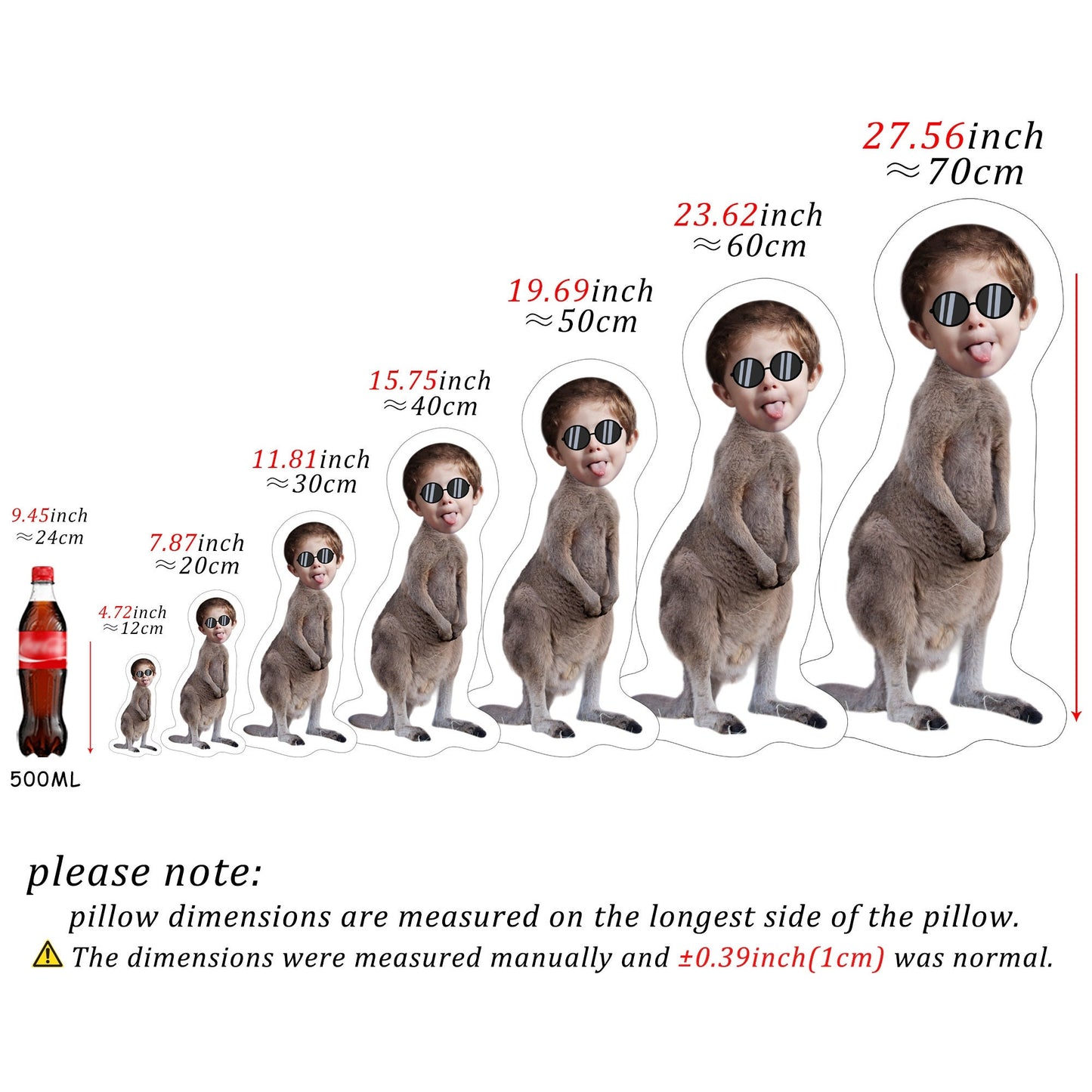 Personalized Human Face Animal Pillow,Custom Photo Cushion, Spoof Gifts, Party Gifts, Birthday Gift for Men, Customized Christmas Gifts