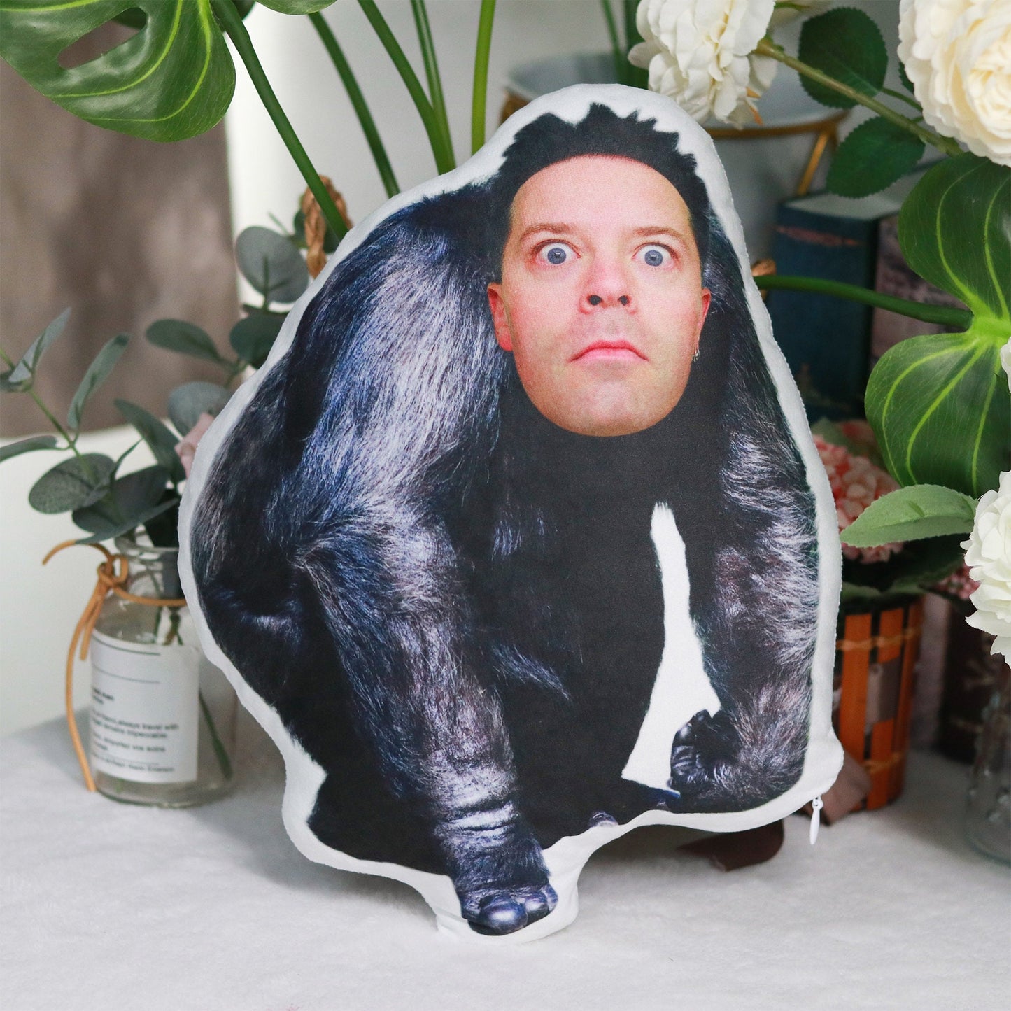 Personalized Human Face Animal Pillow,Custom Photo Cushion, Spoof Gifts, Party Gifts, Birthday Gift for Men, Customized Christmas Gifts