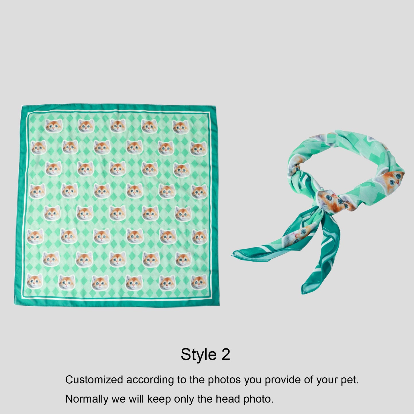 Custom Scarf with Dog Photo, Personalized Pet Portrait Chiffon Square Neck Scarf, Unique Memorial Gift, Printing Scarves, DIY Picture Shawls
