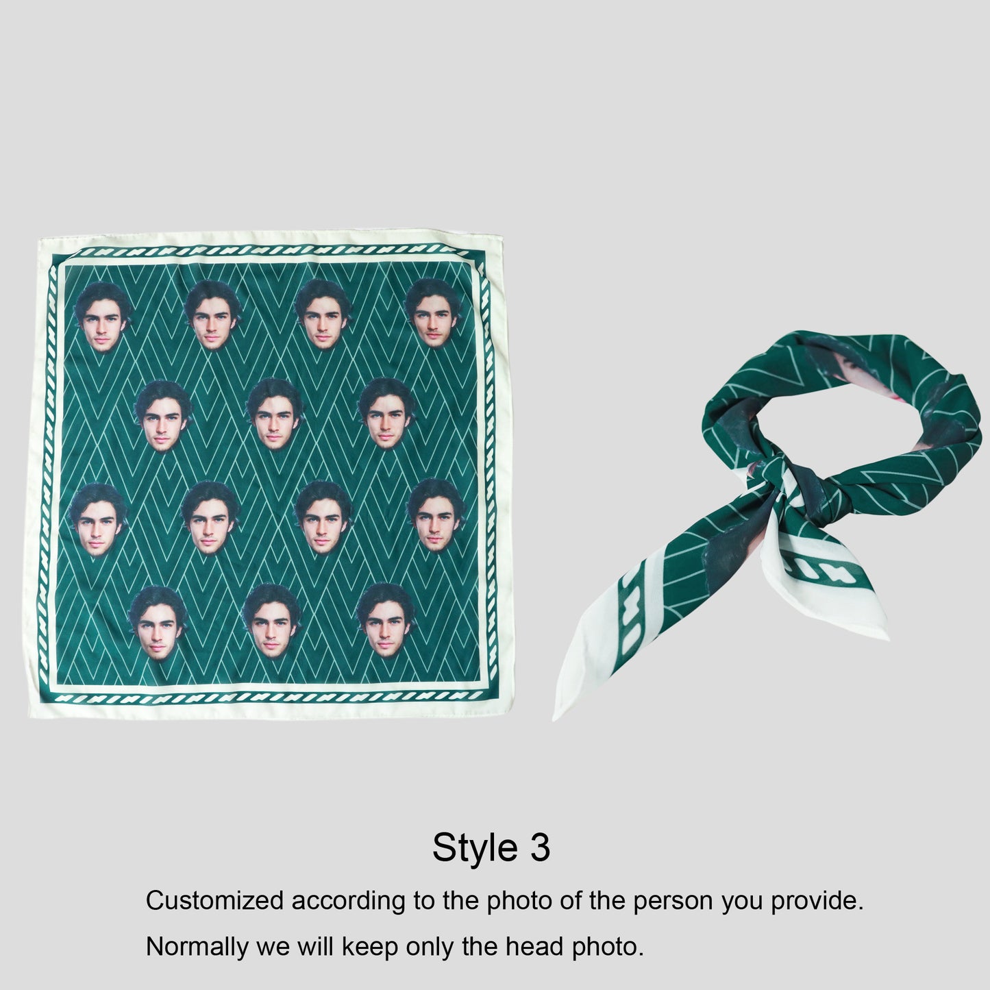 Custom Scarf with Dog Photo, Personalized Pet Portrait Chiffon Square Neck Scarf, Unique Memorial Gift, Printing Scarves, DIY Picture Shawls